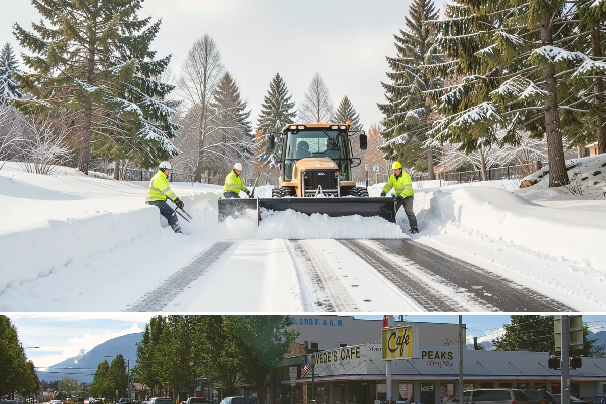 Parking Lot Snow Relocation in North Bend, King County, WA - Relocation runs throughout the snow season whenever storms fill your primary piles.