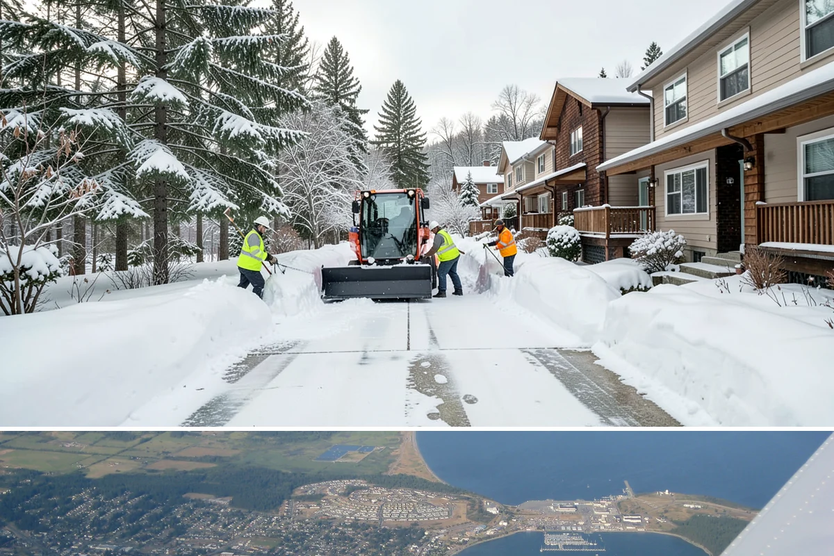 Parking Lot Snow Relocation in Oak Harbor, Island County, WA - Relocation runs throughout the snow season whenever storms fill your primary piles.