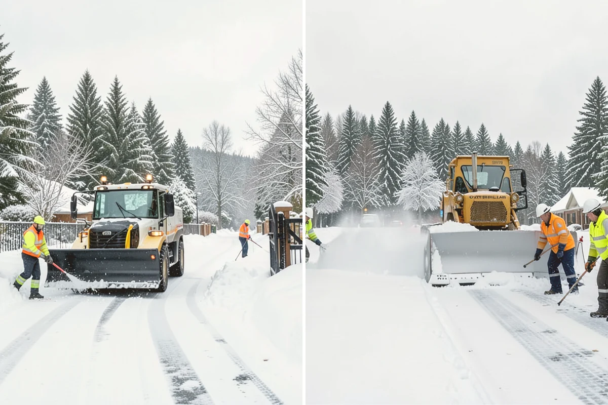 Parking Lot Snow Relocation in Orting, Pierce County, WA - We designate stacking corners during the pre-season walk
