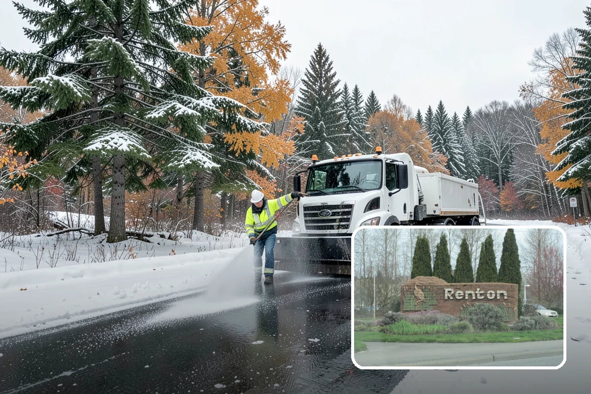 Parking Lot Snow Relocation in Renton, King County, WA - Keeps stalls and aisles open