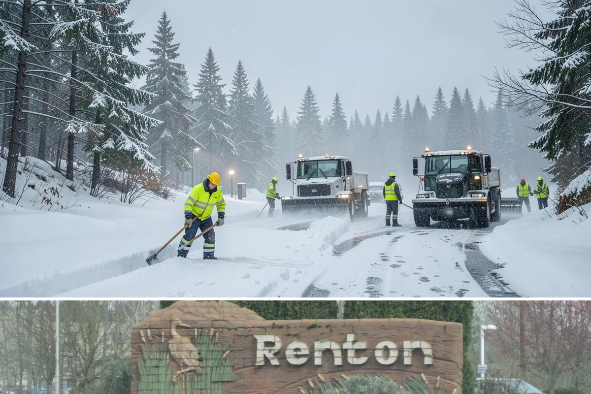 Parking Lot Snow Relocation in Renton, King County, WA - Relocation runs throughout the snow season whenever storms fill your primary piles.