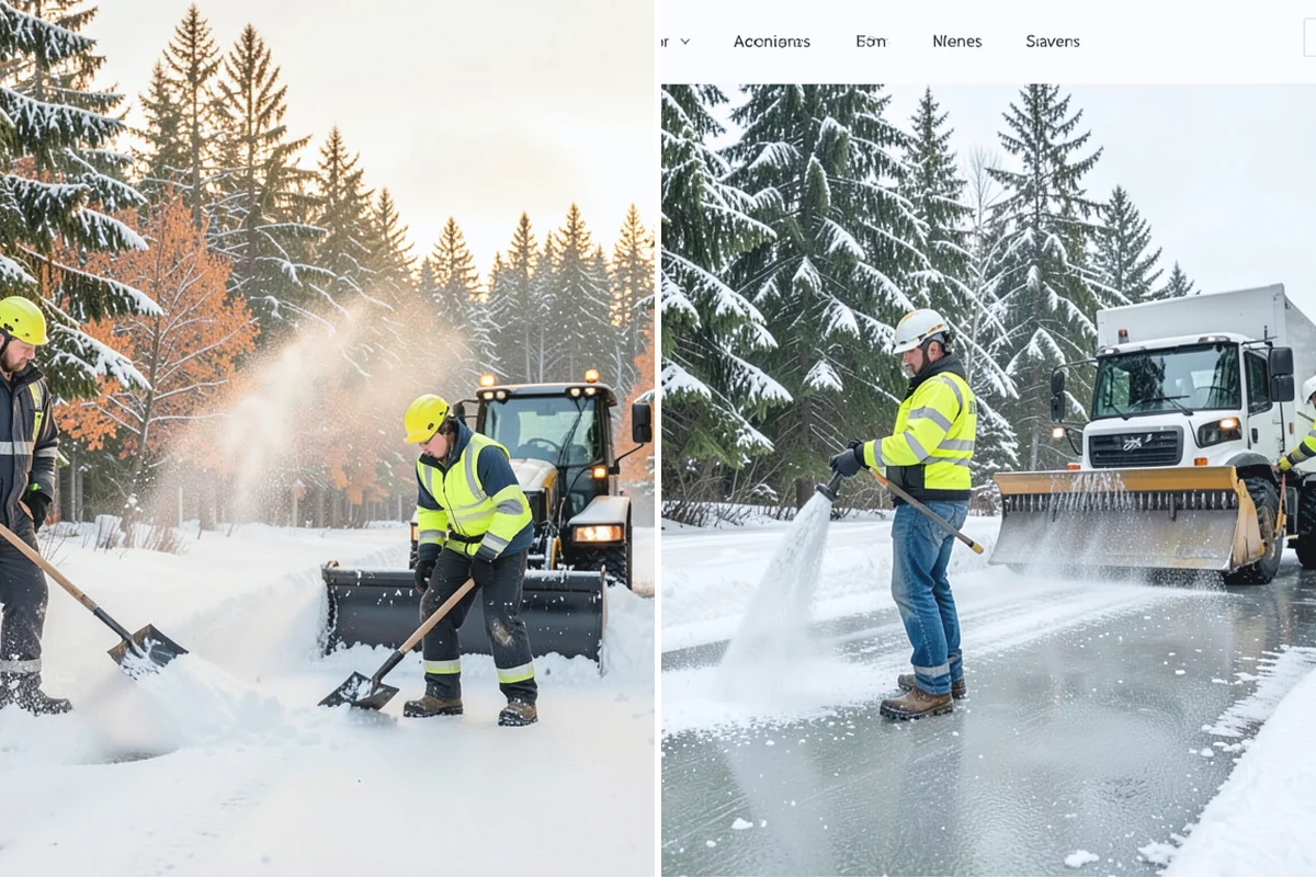 Parking Lot Snow Relocation in Roy, Pierce County, WA - We designate stacking corners during the pre-season walk