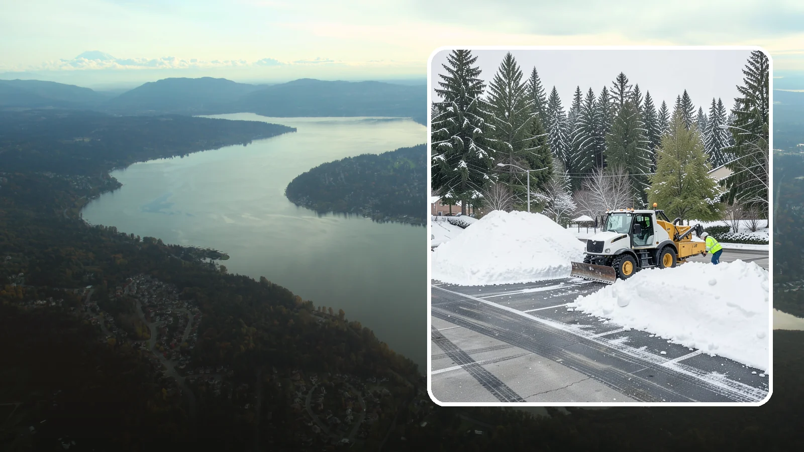 Parking Lot Snow Relocation in Sammamish, King County, WA - We reposition plowed snow into out-of-the-way piles so your lot stays open and safe.