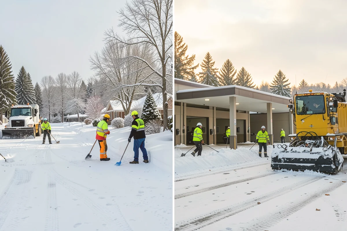 Parking Lot Snow Relocation in Sammamish, King County, WA - We designate stacking corners during the pre-season walk