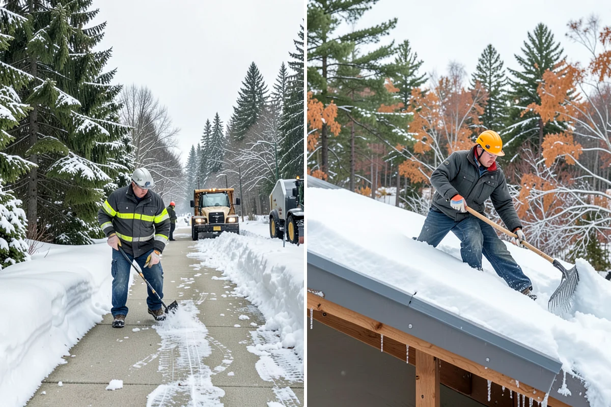 Parking Lot Snow Relocation in Seattle, King County, WA - We designate stacking corners during the pre-season walk