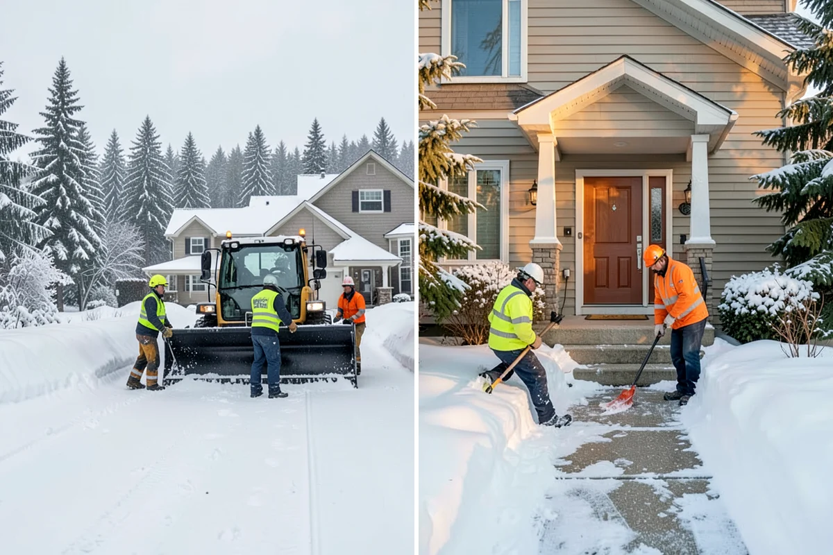 Parking Lot Snow Relocation in Shoreline, King County, WA - We designate stacking corners during the pre-season walk