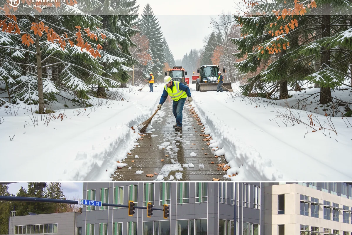 Parking Lot Snow Relocation in Shoreline, King County, WA - Relocation runs throughout the snow season whenever storms fill your primary piles.