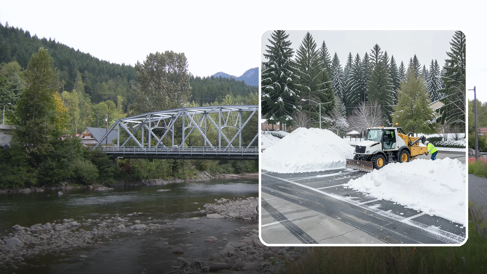 Parking Lot Snow Relocation in Skykomish, King County, WA - We reposition plowed snow into out-of-the-way piles so your lot stays open and safe.