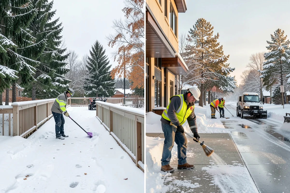 Parking Lot Snow Relocation in Snoqualmie, King County, WA - We designate stacking corners during the pre-season walk
