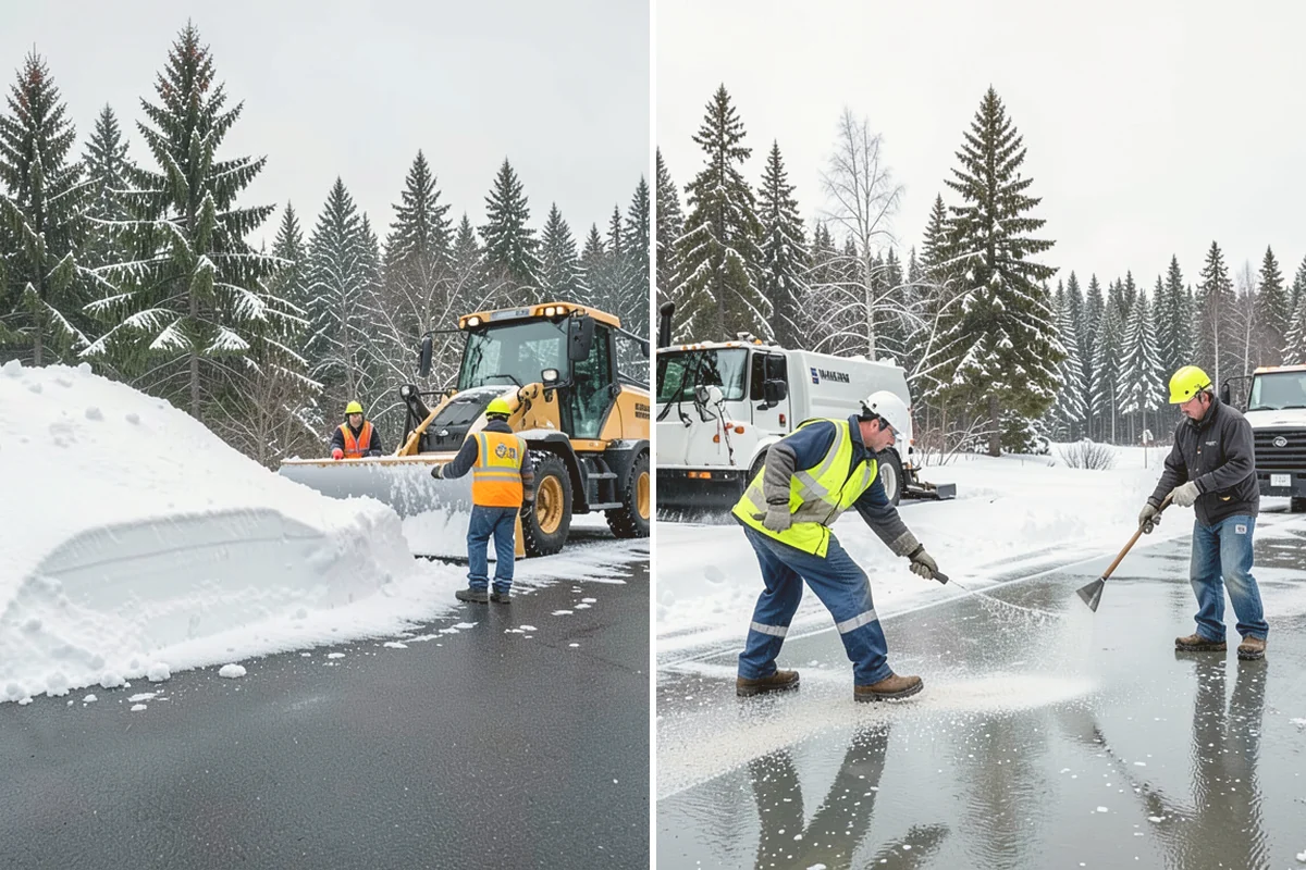 Parking Lot Snow Relocation in Stanwood, Snohomish County, WA - We designate stacking corners during the pre-season walk