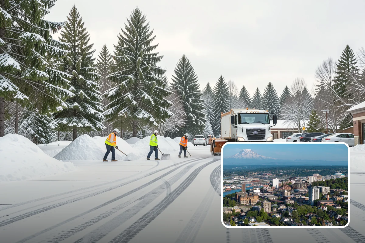 Parking Lot Snow Relocation in Tacoma, Pierce County, WA - Keeps stalls and aisles open