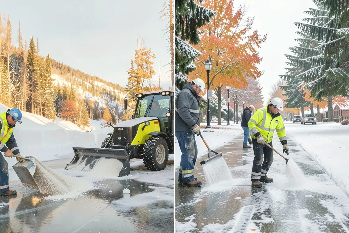 Parking Lot Snow Relocation in Tukwila, King County, WA - We designate stacking corners during the pre-season walk