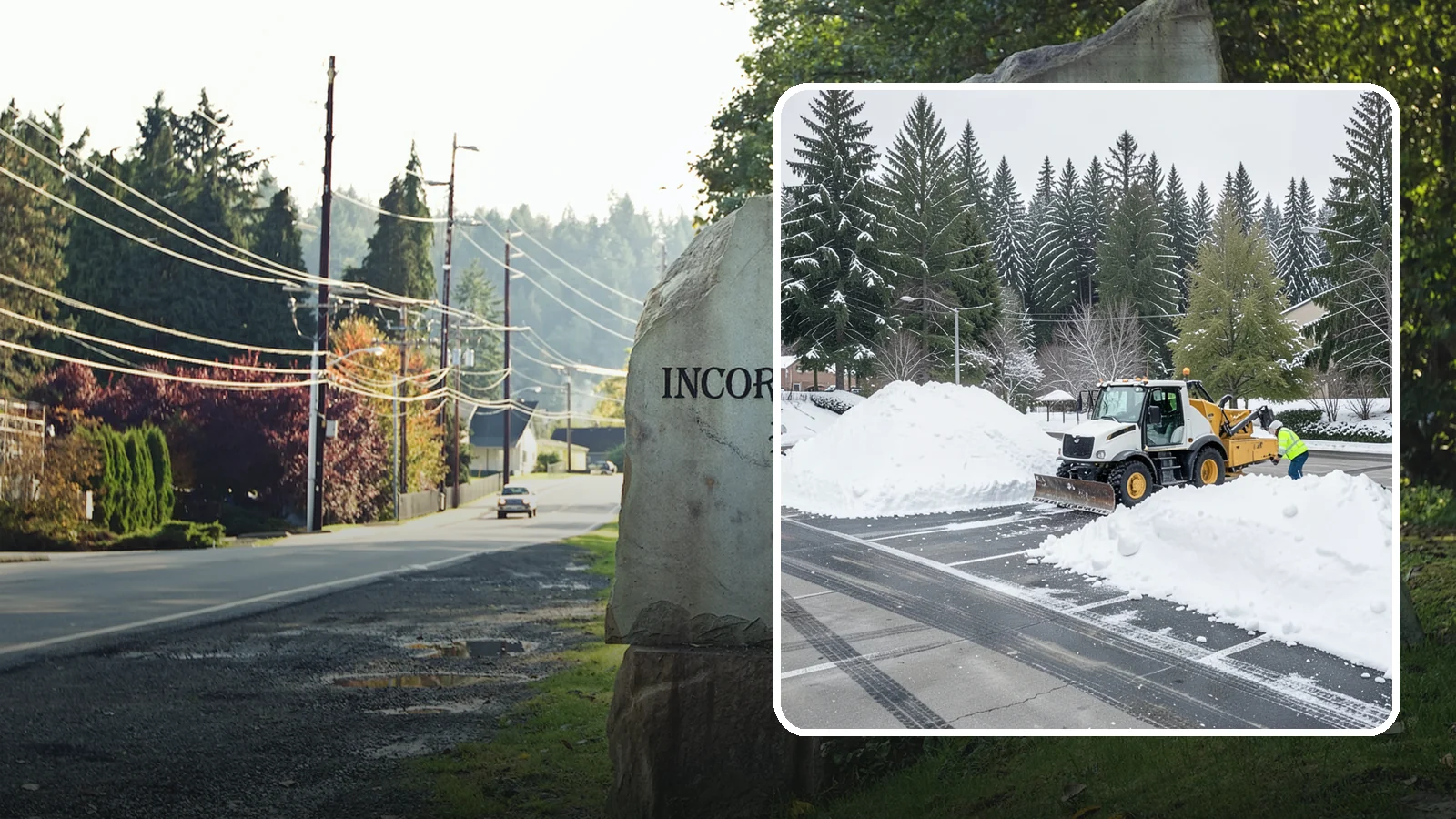 Parking Lot Snow Relocation in Wilkeson, Pierce County, WA - We reposition plowed snow into out-of-the-way piles so your lot stays open and safe.