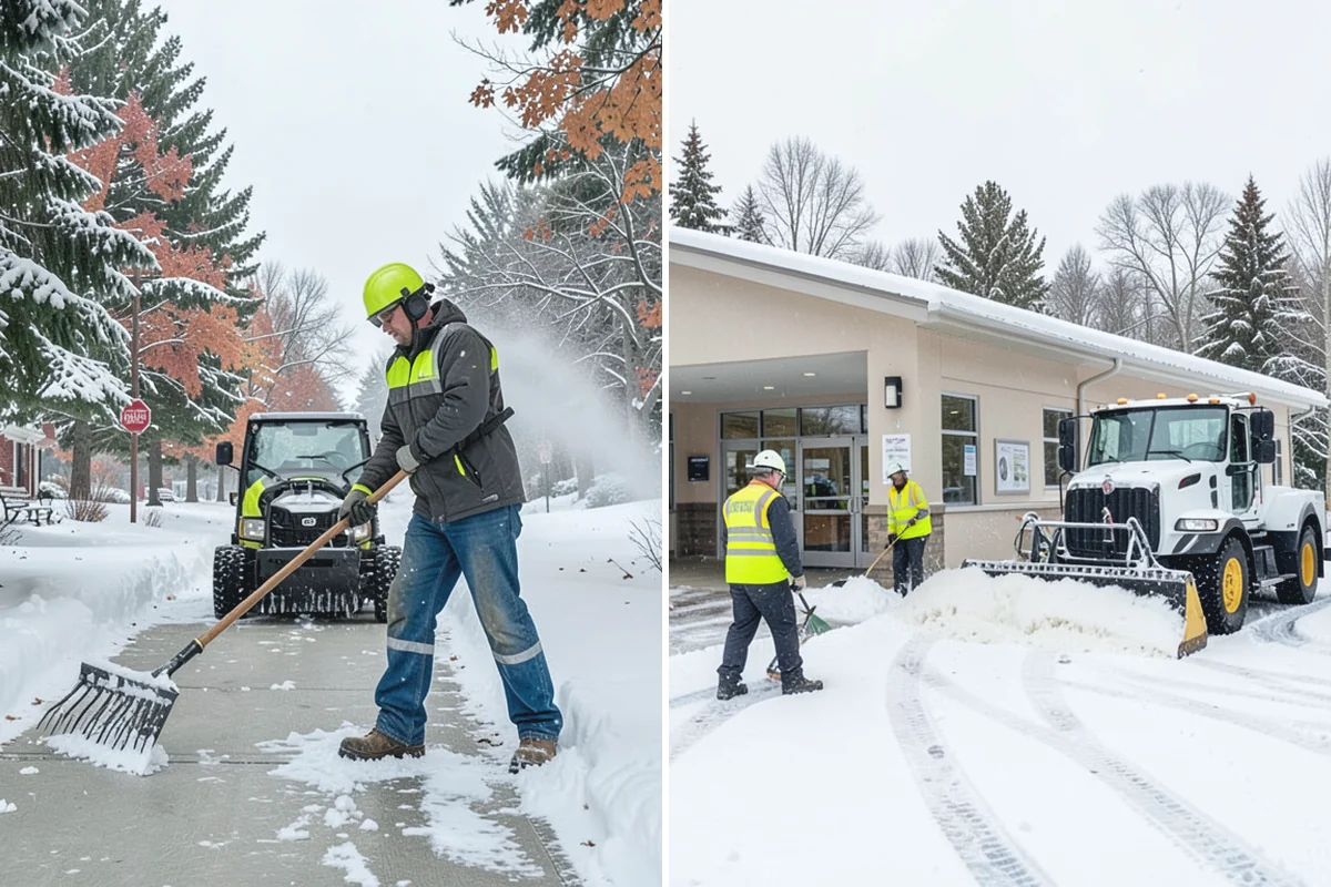 Parking Lot Snow Relocation in Wilkeson, Pierce County, WA - We designate stacking corners during the pre-season walk