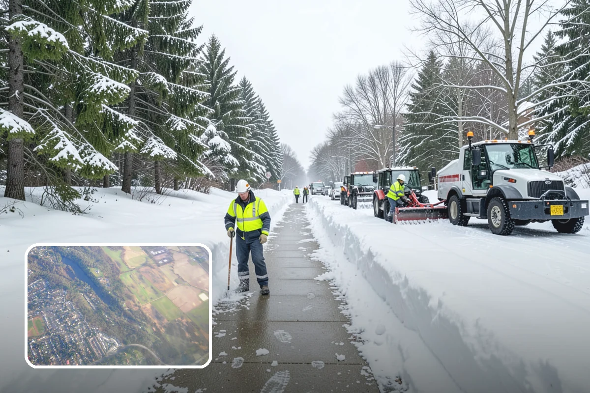 Parking Lot Snow Removal in Algona, King County, WA - Complete surface coverage including tight corners