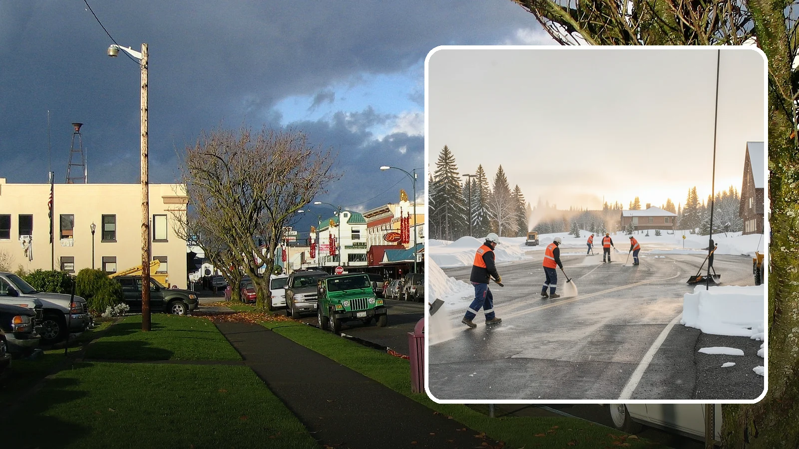 Parking Lot Snow Removal in Arlington, Snohomish County, WA - We handle the full cycle of clearing, treating, and hauling snow from commercial lots across Western Washington.