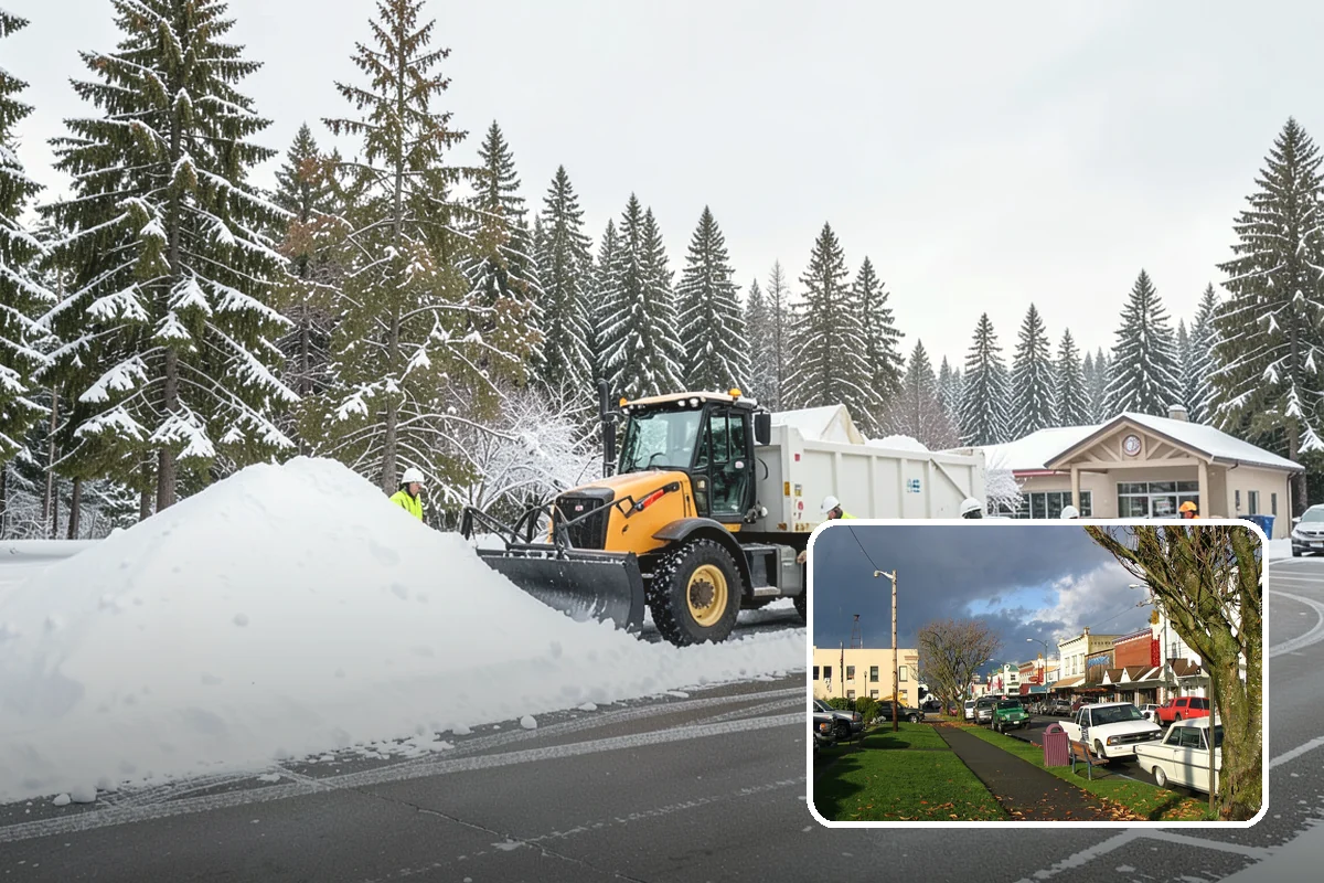 Parking Lot Snow Removal in Arlington, Snohomish County, WA - Complete surface coverage including tight corners