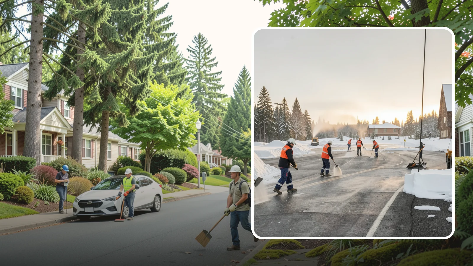 Parking Lot Snow Removal in Beaux Arts Village, King County, WA - We handle the full cycle of clearing, treating, and hauling snow from commercial lots across Western Washington.