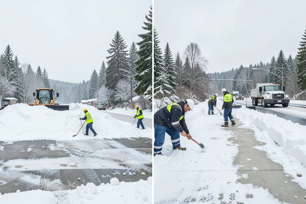 Parking Lot Snow Removal in Beaux Arts Village, King County, WA - We assess lot layout and problem areas before the season