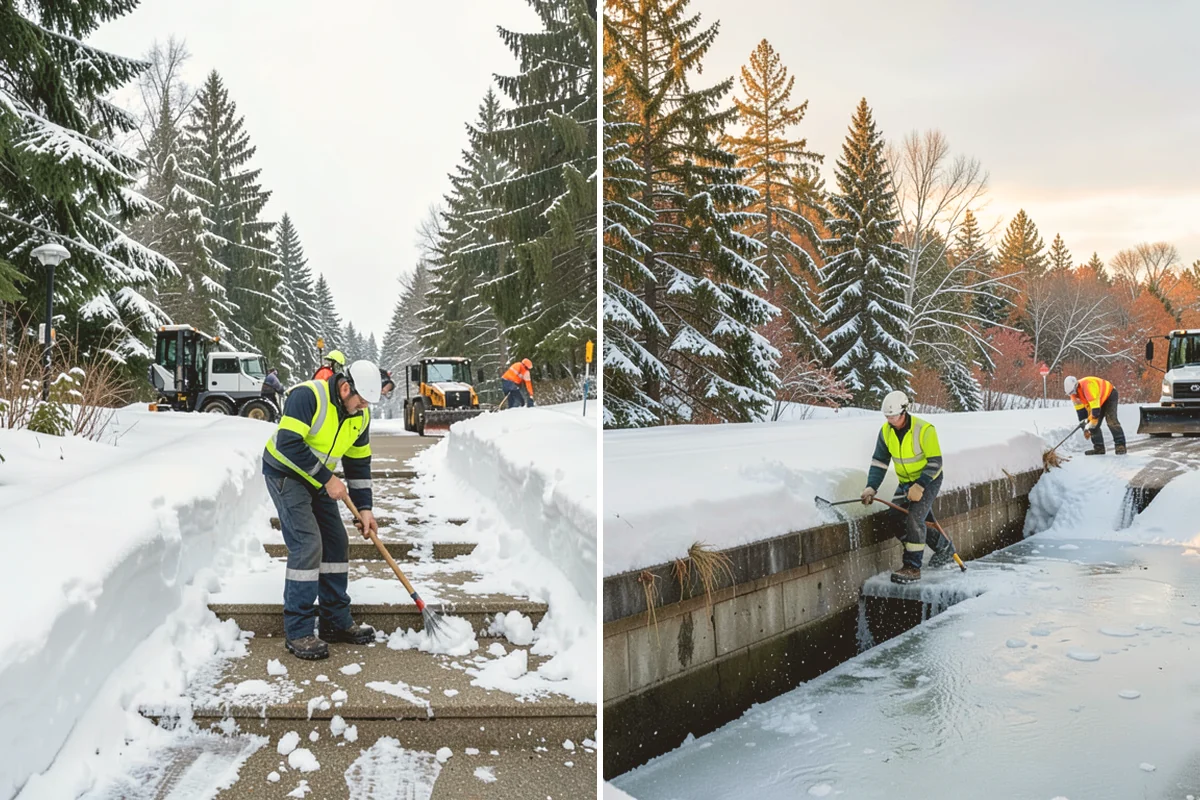 Parking Lot Snow Removal in Bellevue, King County, WA - We assess lot layout and problem areas before the season