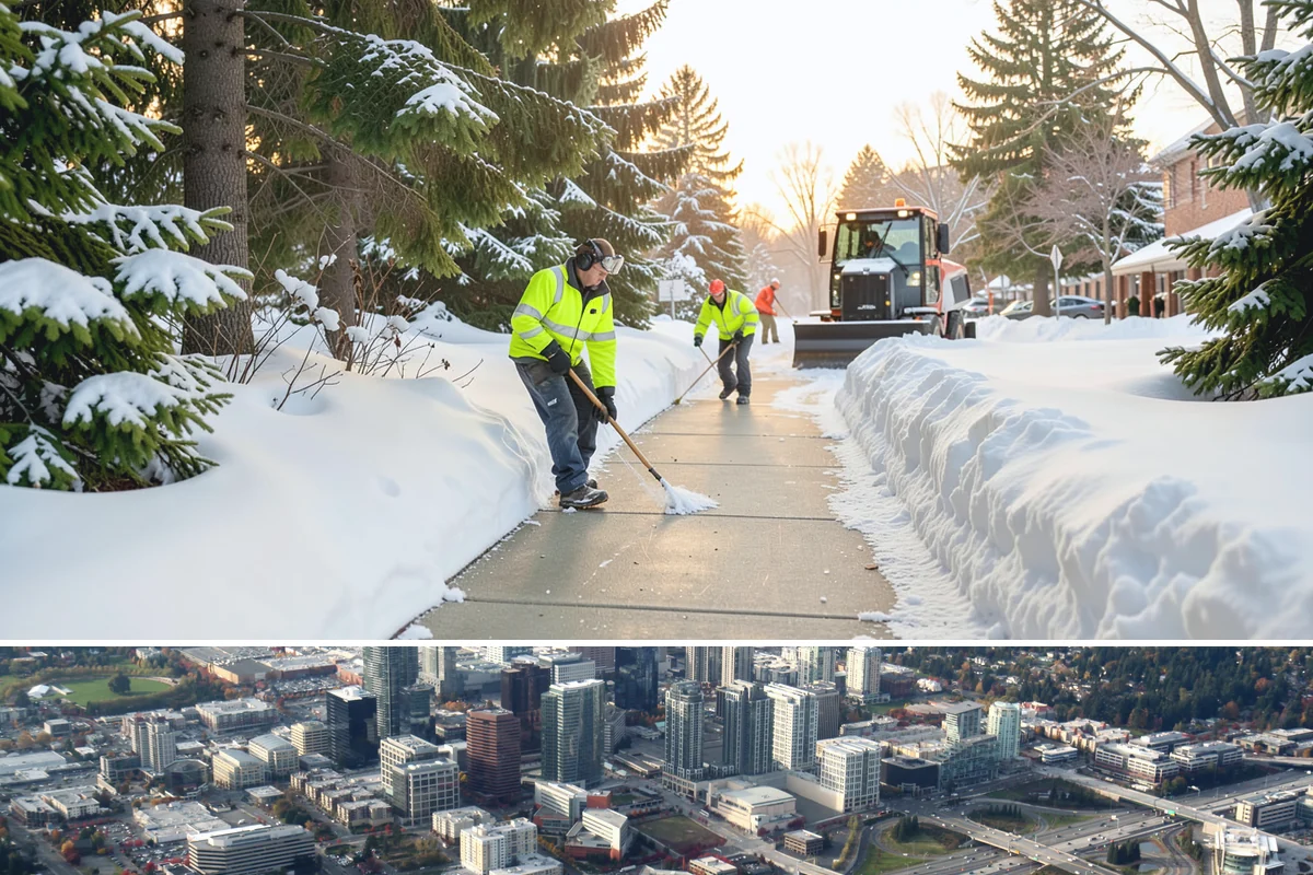 Parking Lot Snow Removal in Bellevue, King County, WA - Schedule coverage from late fall through early spring when convergence-zone snow can hit the lowlands.
