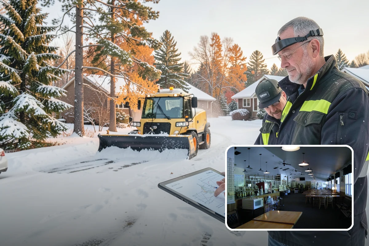 Parking Lot Snow Removal in Black Diamond, King County, WA - Complete surface coverage including tight corners