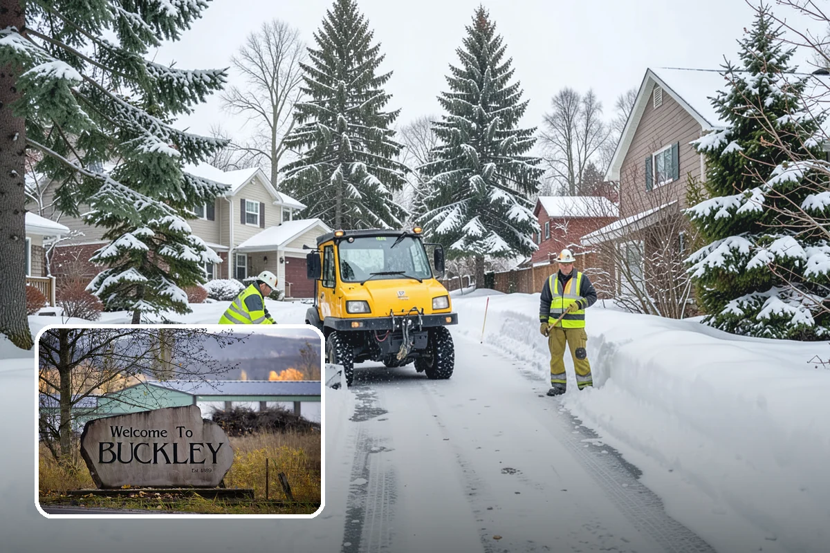 Parking Lot Snow Removal in Buckley, Pierce County, WA - Complete surface coverage including tight corners