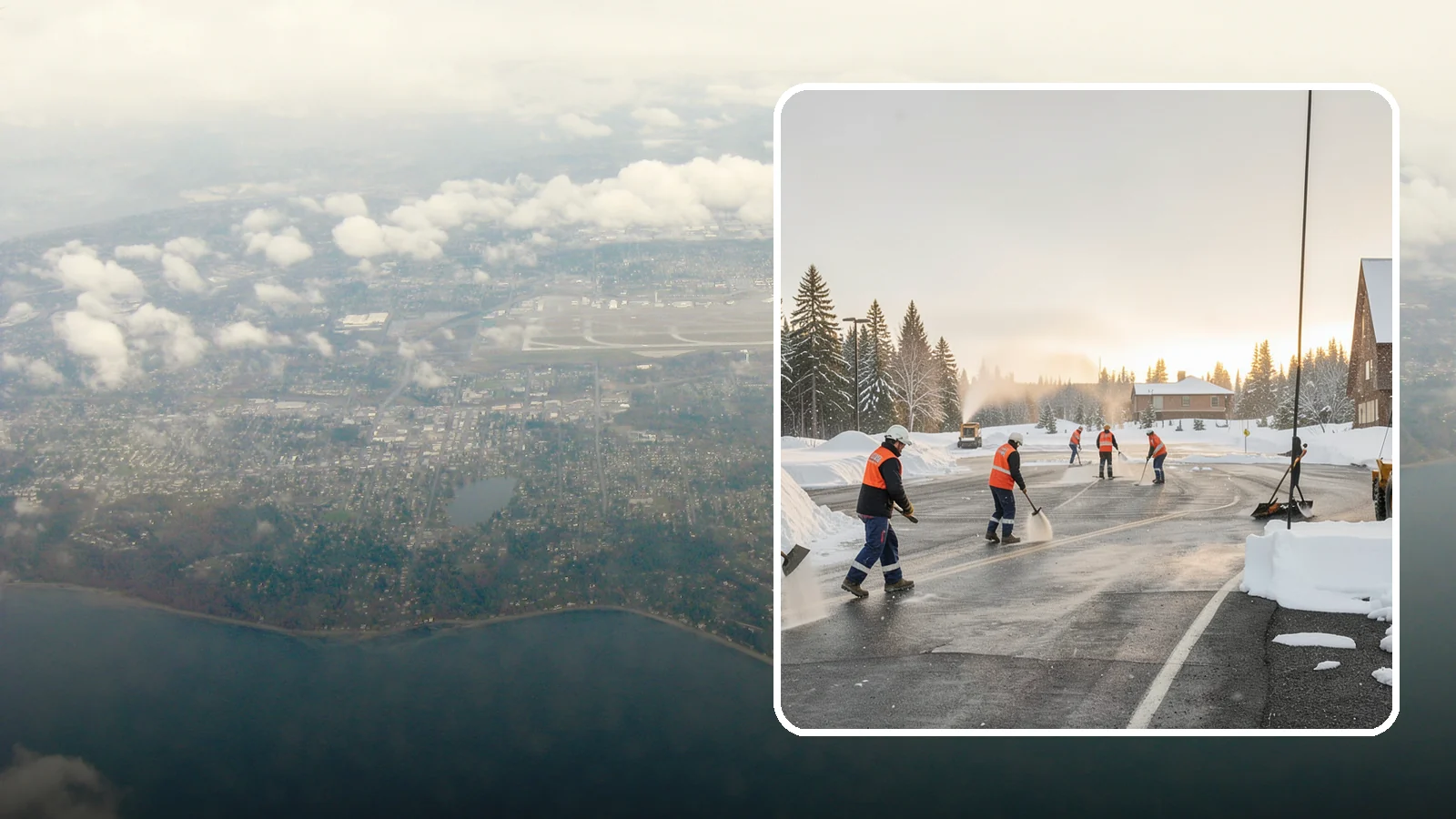 Parking Lot Snow Removal in Burien, King County, WA - We handle the full cycle of clearing, treating, and hauling snow from commercial lots across Western Washington.
