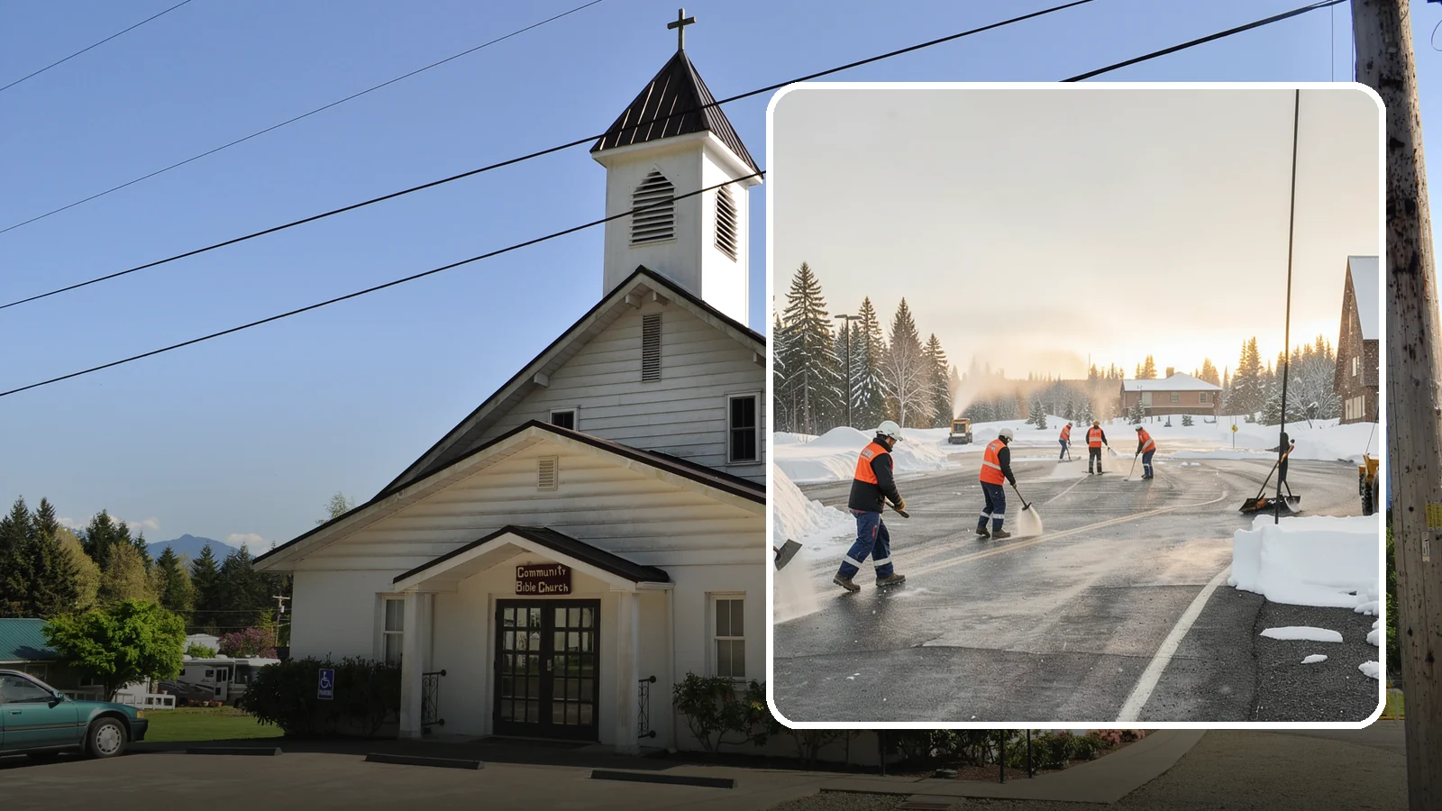 Parking Lot Snow Removal in Concrete, Skagit County, WA - We handle the full cycle of clearing, treating, and hauling snow from commercial lots across Western Washington.