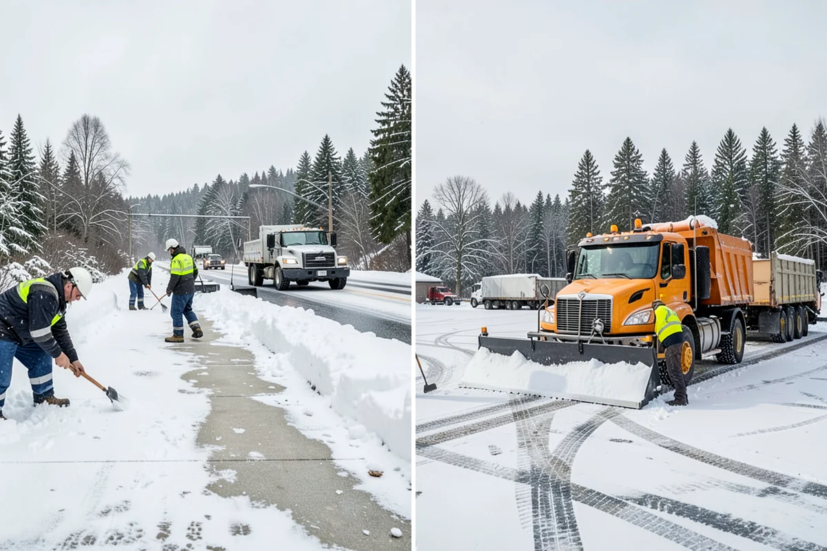 Parking Lot Snow Removal in Concrete, Skagit County, WA - We assess lot layout and problem areas before the season