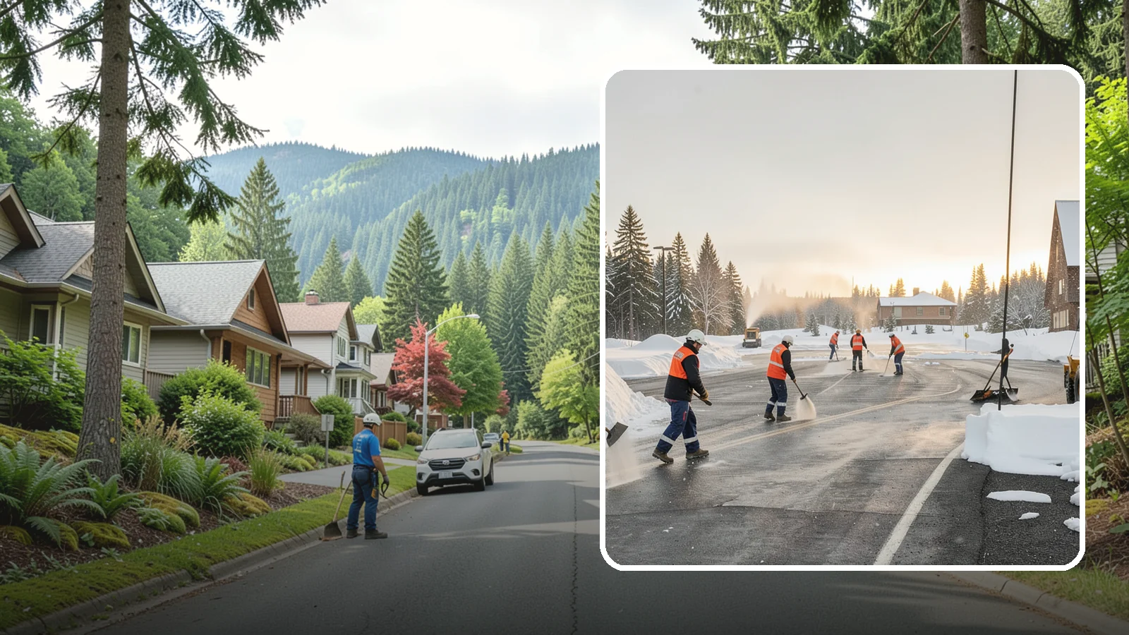 Parking Lot Snow Removal in Darrington, Snohomish County, WA - We handle the full cycle of clearing, treating, and hauling snow from commercial lots across Western Washington.