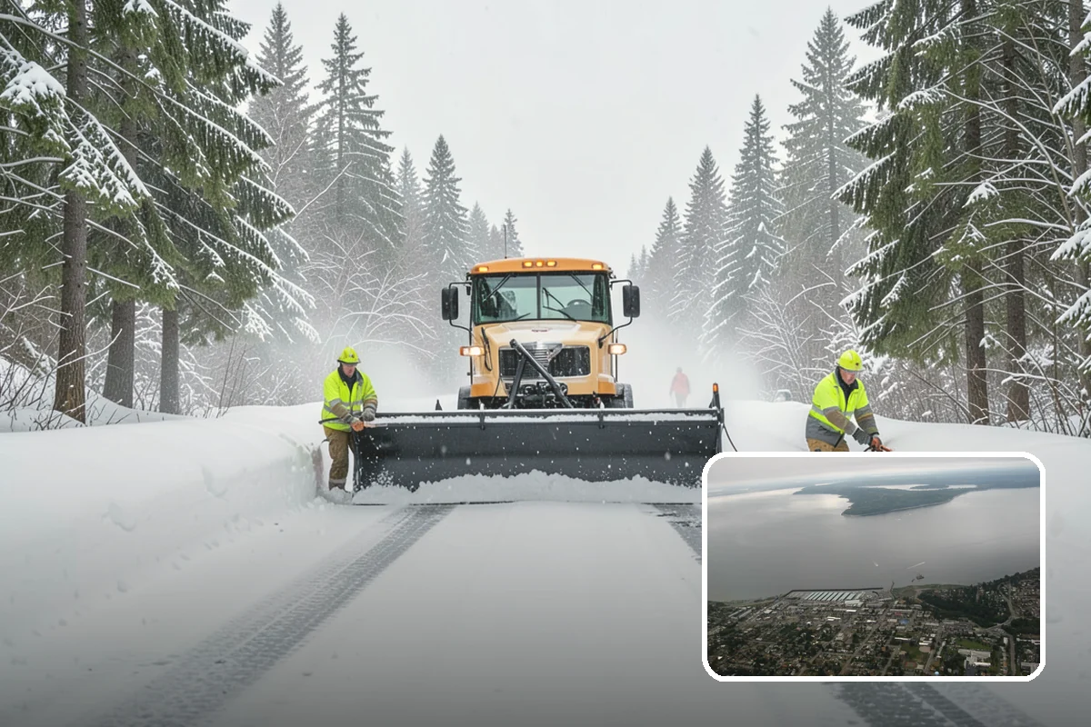 Parking Lot Snow Removal in Des Moines, King County, WA - Complete surface coverage including tight corners
