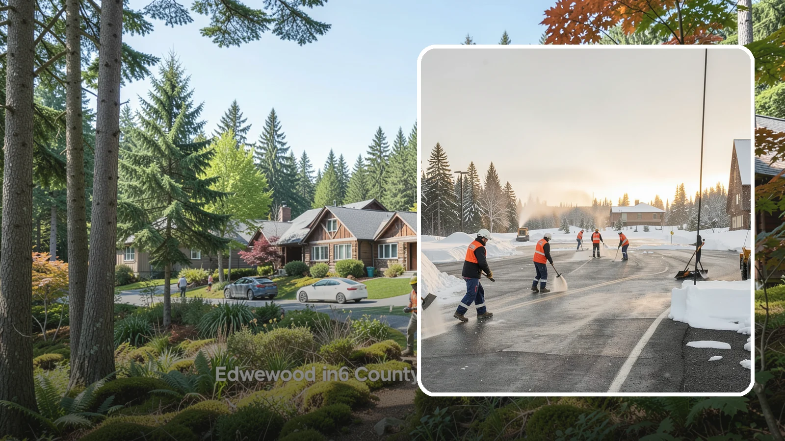 Parking Lot Snow Removal in Edgewood, Pierce County, WA - We handle the full cycle of clearing, treating, and hauling snow from commercial lots across Western Washington.