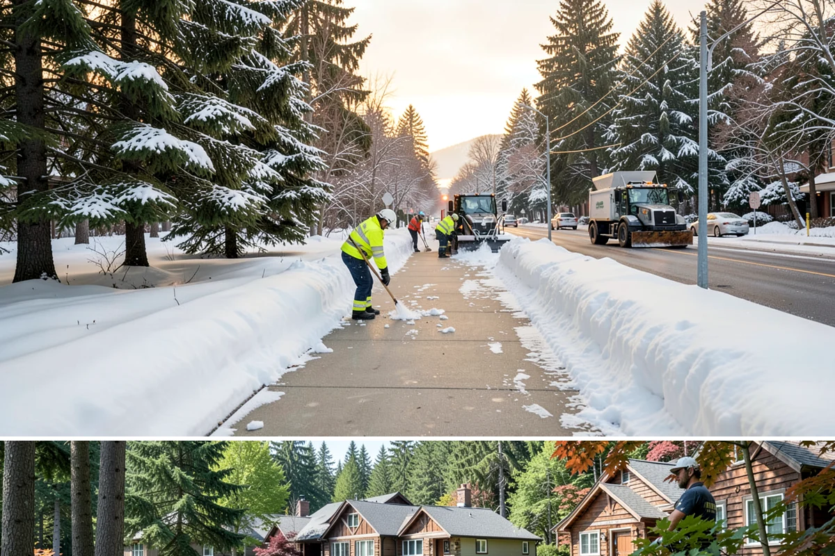 Parking Lot Snow Removal in Edgewood, Pierce County, WA - Schedule coverage from late fall through early spring when convergence-zone snow can hit the lowlands.