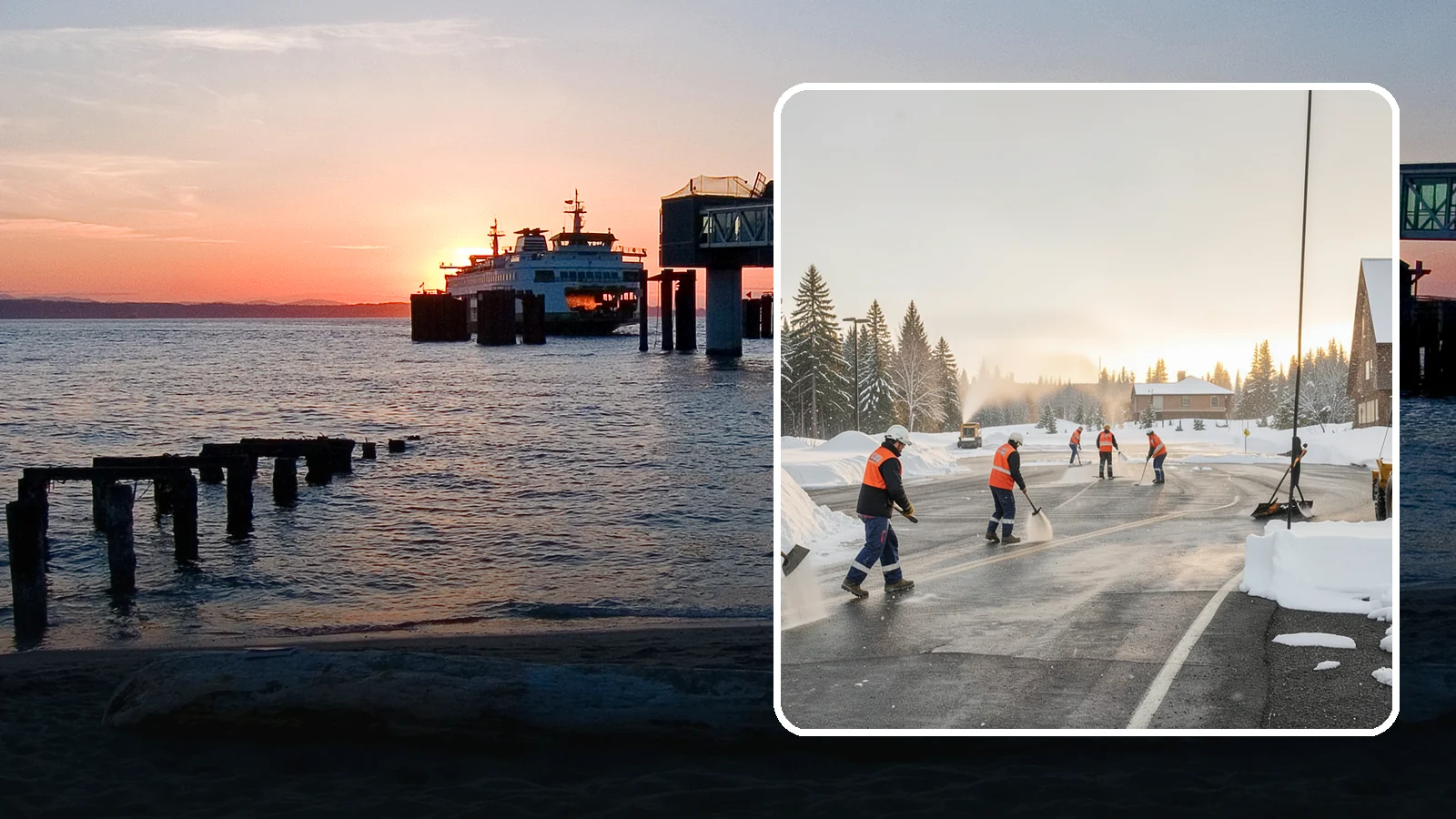 Parking Lot Snow Removal in Edmonds, Snohomish County, WA - We handle the full cycle of clearing, treating, and hauling snow from commercial lots across Western Washington.