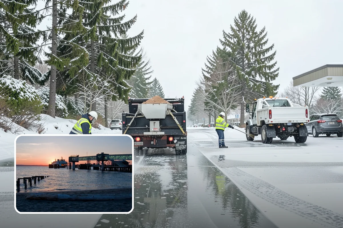 Parking Lot Snow Removal in Edmonds, Snohomish County, WA - Complete surface coverage including tight corners