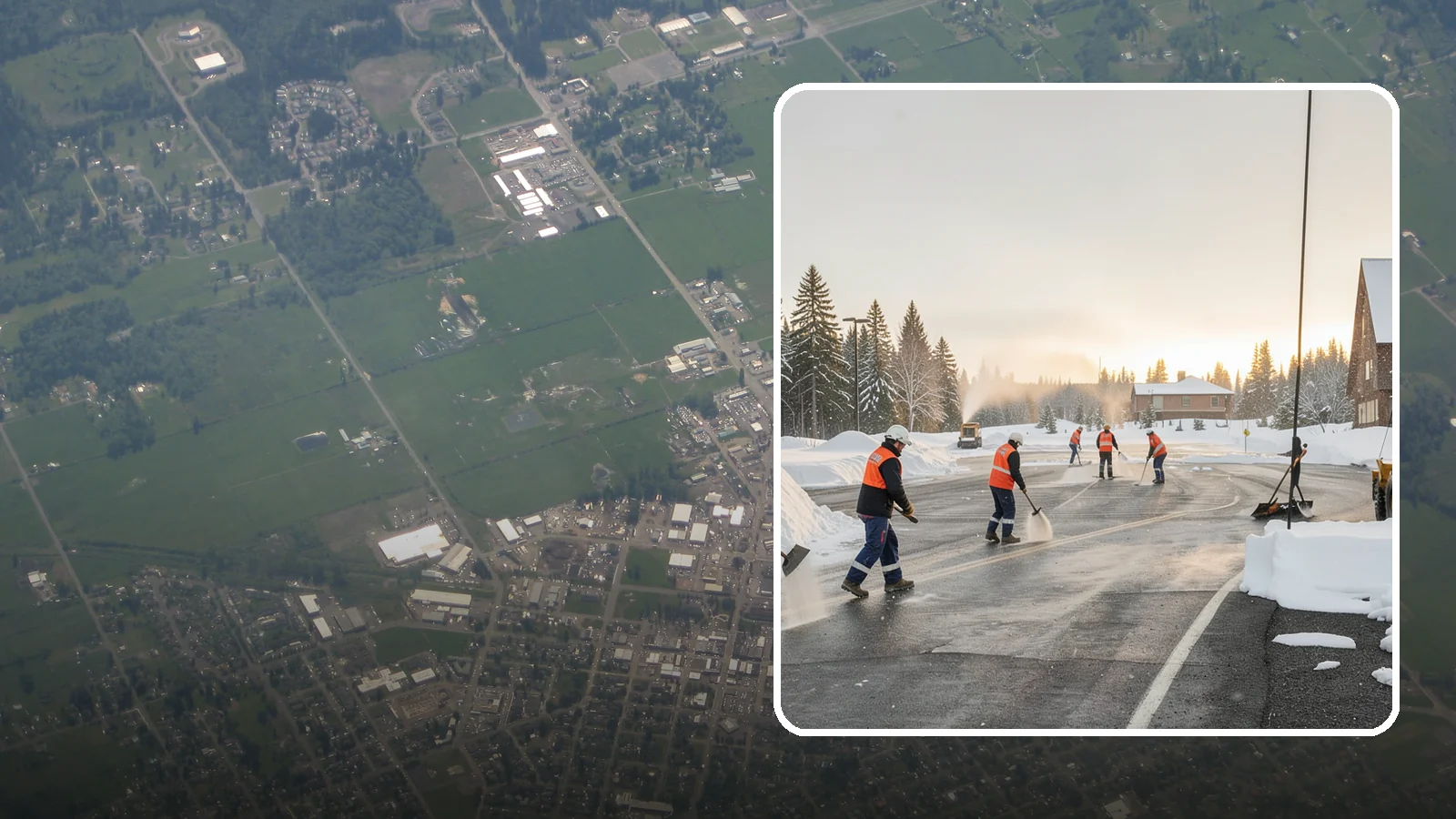 Parking Lot Snow Removal in Enumclaw, King County, WA - We handle the full cycle of clearing, treating, and hauling snow from commercial lots across Western Washington.