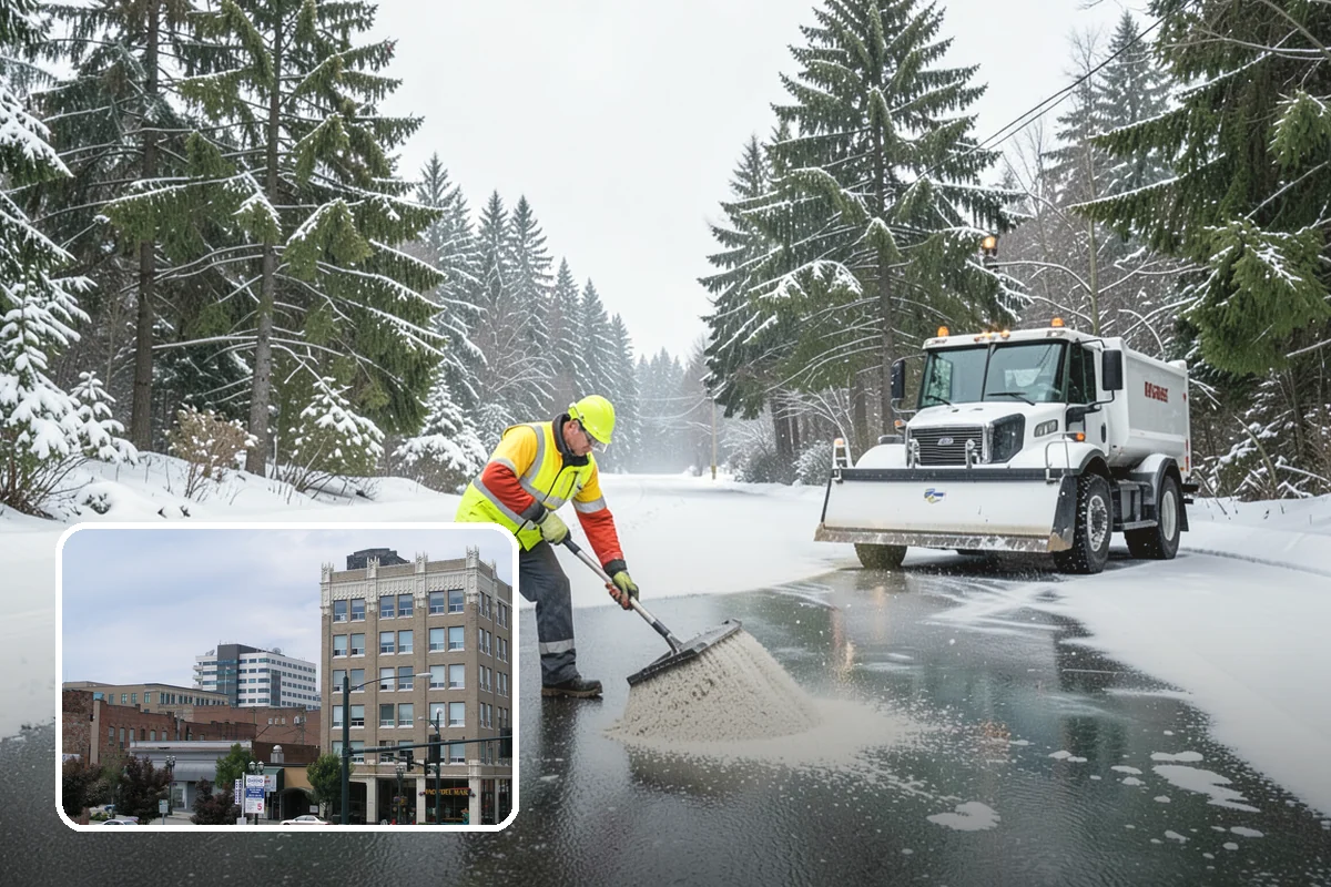 Parking Lot Snow Removal in Everett, Snohomish County, WA - Complete surface coverage including tight corners