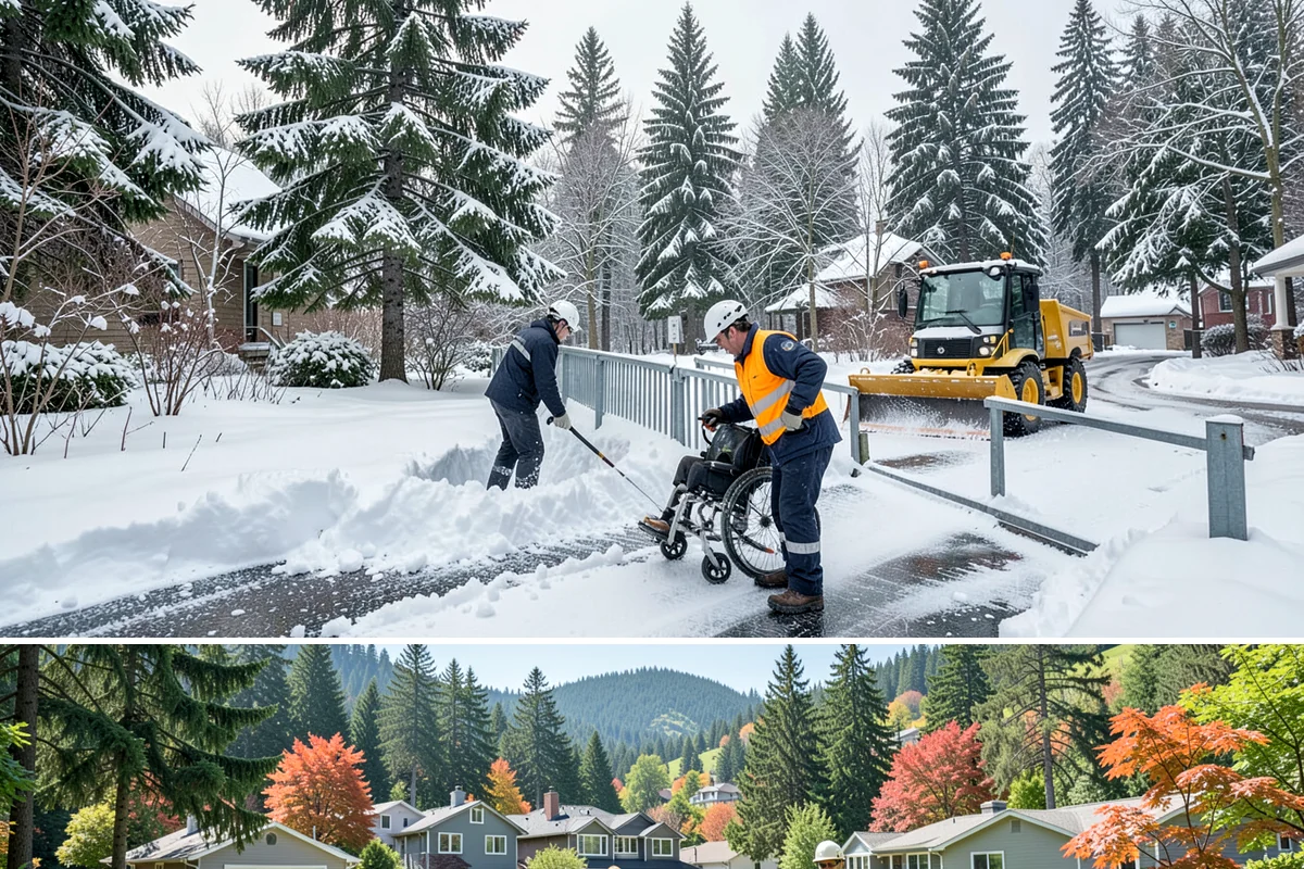 Parking Lot Snow Removal in Fircrest, Pierce County, WA - Schedule coverage from late fall through early spring when convergence-zone snow can hit the lowlands.