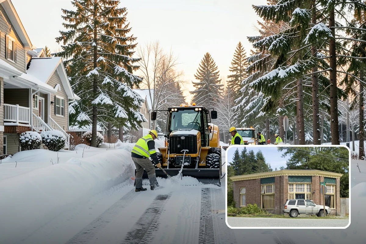 Parking Lot Snow Removal in Hamilton, Skagit County, WA - Complete surface coverage including tight corners