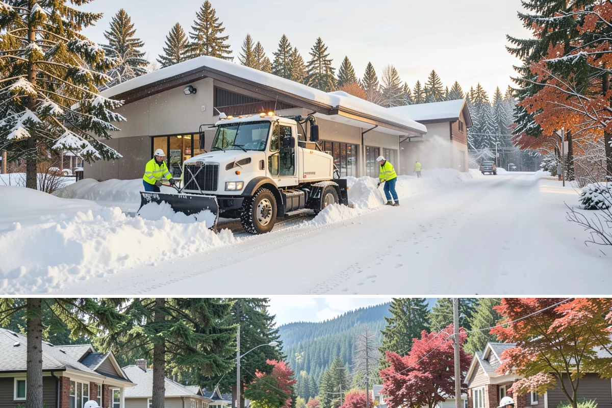 Parking Lot Snow Removal in Hunts Point, King County, WA - Schedule coverage from late fall through early spring when convergence-zone snow can hit the lowlands.