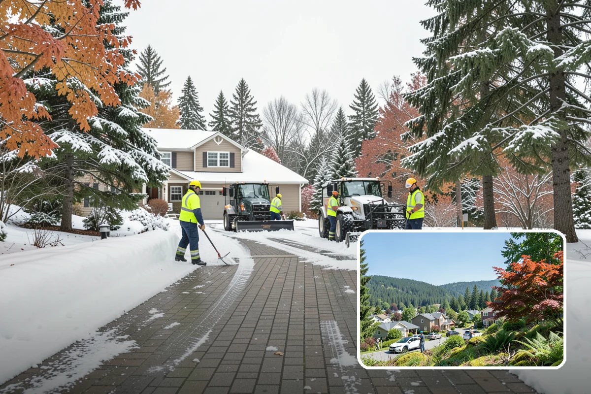 Parking Lot Snow Removal in Index, Snohomish County, WA - Complete surface coverage including tight corners