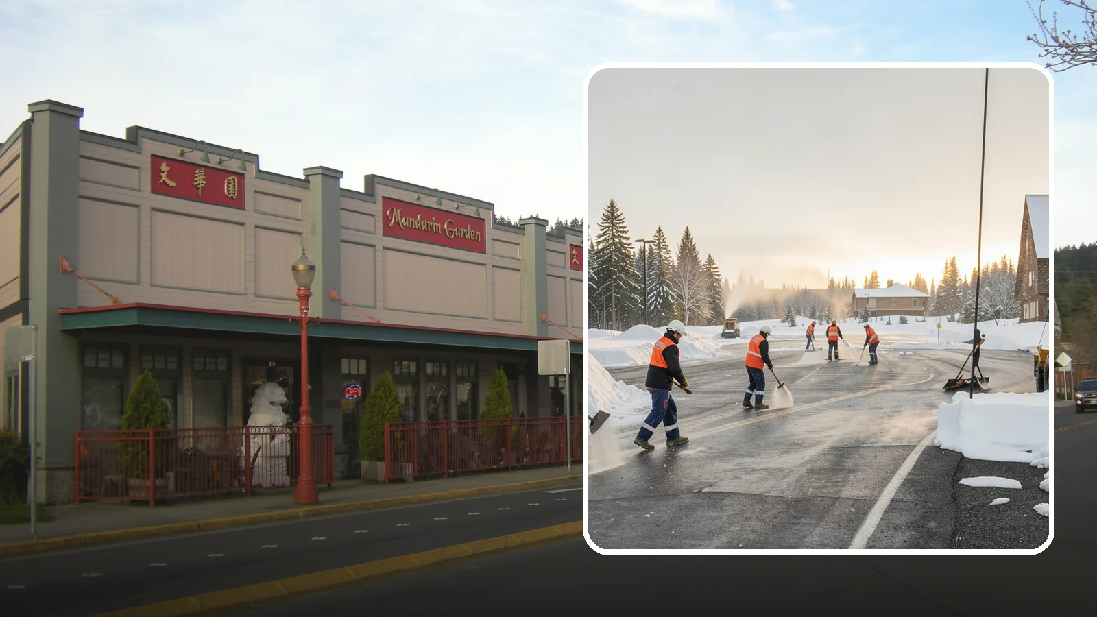 Parking Lot Snow Removal in Issaquah, King County, WA - We handle the full cycle of clearing, treating, and hauling snow from commercial lots across Western Washington.