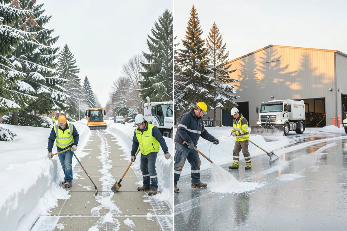 Parking Lot Snow Removal in La Conner, Skagit County, WA - We assess lot layout and problem areas before the season