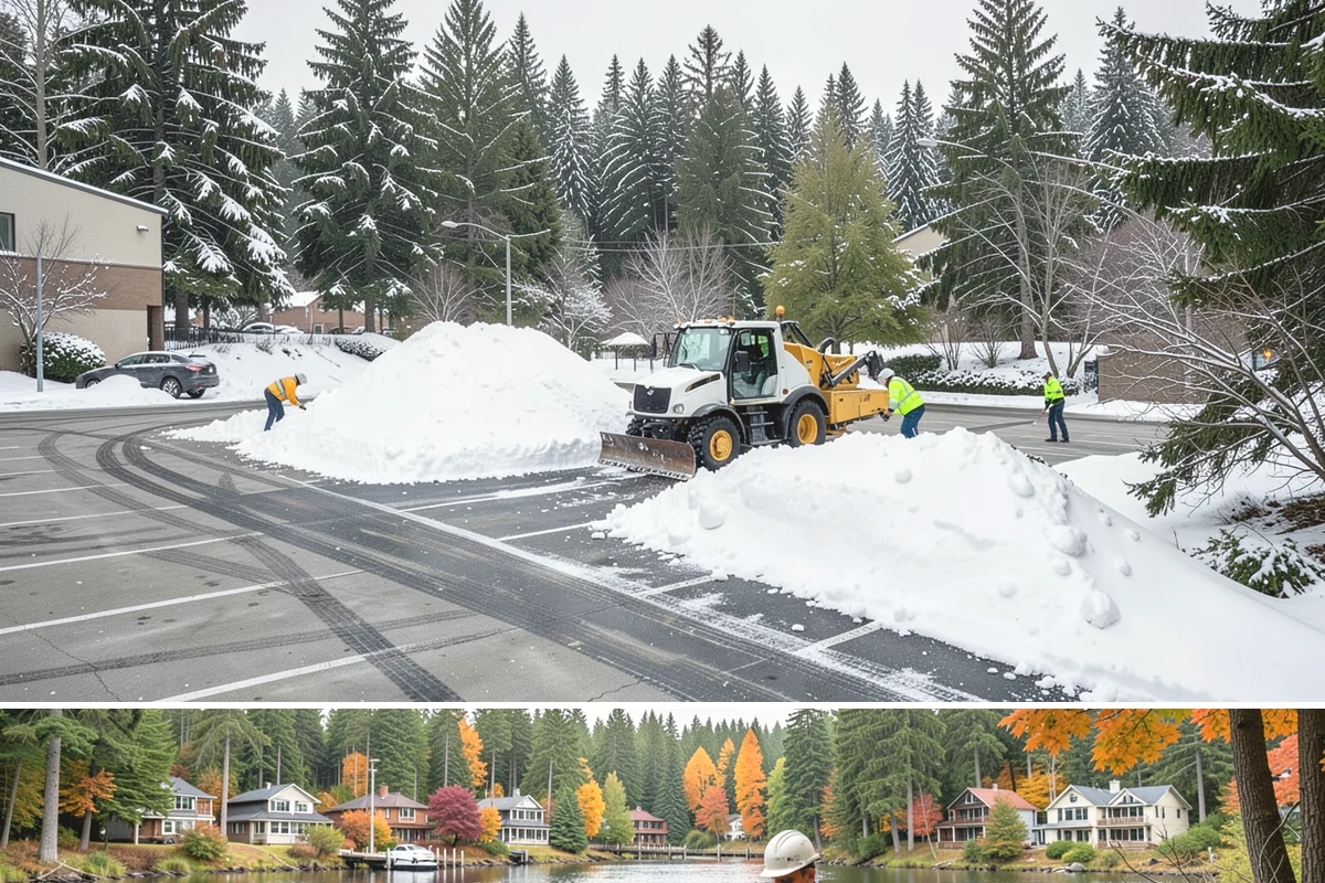 Parking Lot Snow Removal in La Conner, Skagit County, WA - Schedule coverage from late fall through early spring when convergence-zone snow can hit the lowlands.