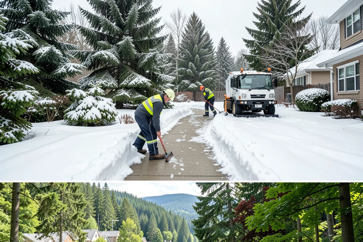 Parking Lot Snow Removal in Lake Forest Park, King County, WA - Schedule coverage from late fall through early spring when convergence-zone snow can hit the lowlands.