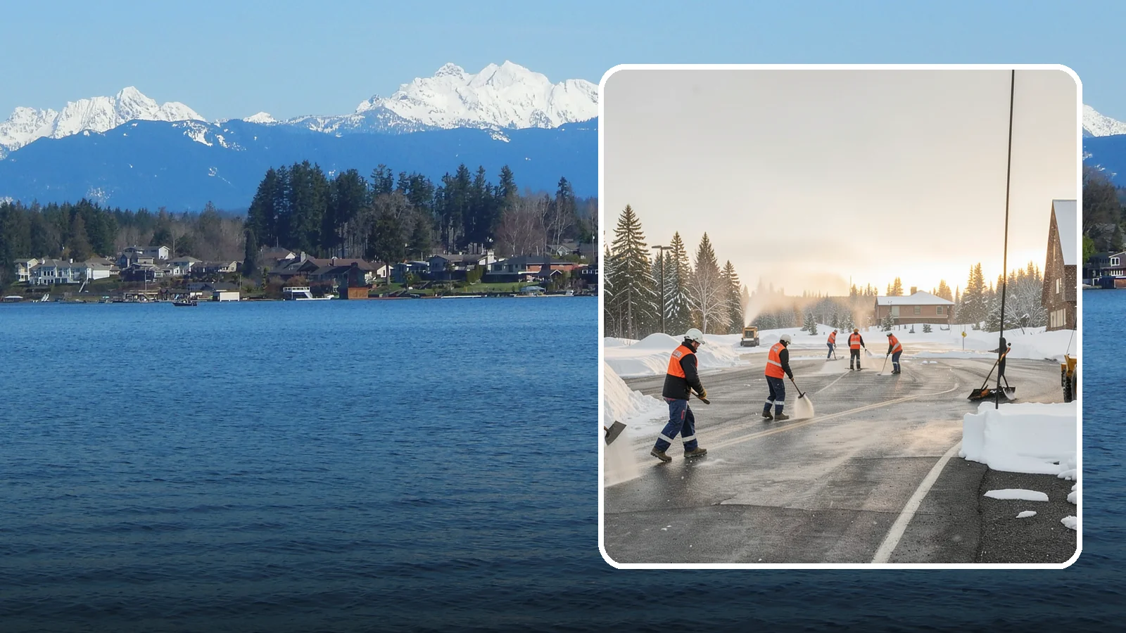 Parking Lot Snow Removal in Lake Stevens, Snohomish County, WA - We handle the full cycle of clearing, treating, and hauling snow from commercial lots across Western Washington.