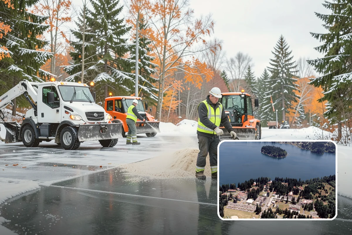 Parking Lot Snow Removal in Lakewood, Pierce County, WA - Complete surface coverage including tight corners