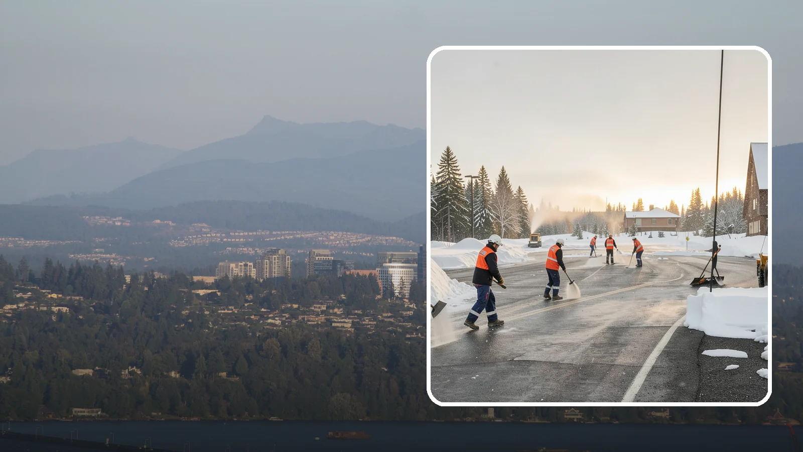 Parking Lot Snow Removal in Medina, King County, WA - We handle the full cycle of clearing, treating, and hauling snow from commercial lots across Western Washington.