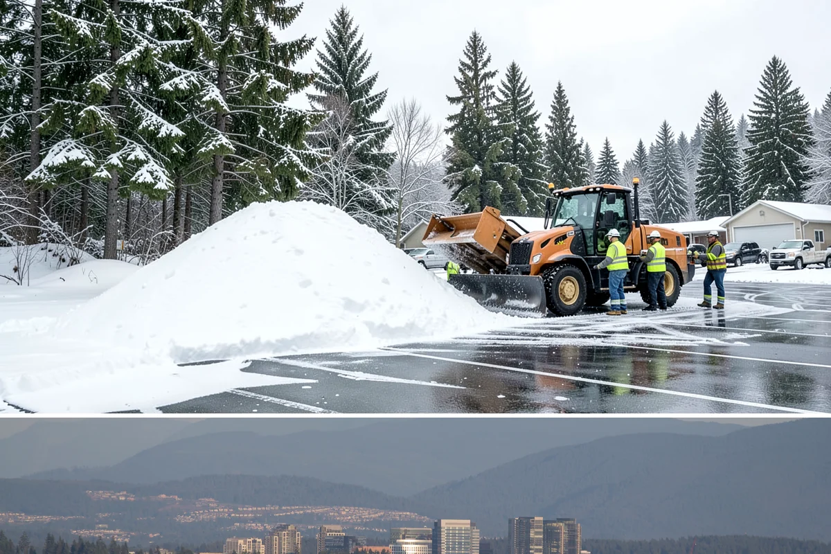 Parking Lot Snow Removal in Medina, King County, WA - Schedule coverage from late fall through early spring when convergence-zone snow can hit the lowlands.